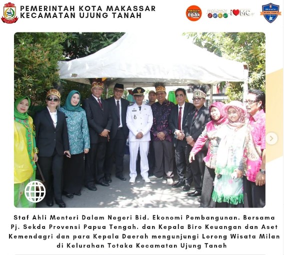 Camat Ujung Tanah Sambut Kedatangan Pejabat Kemendagri di Lorong Wisata Milan